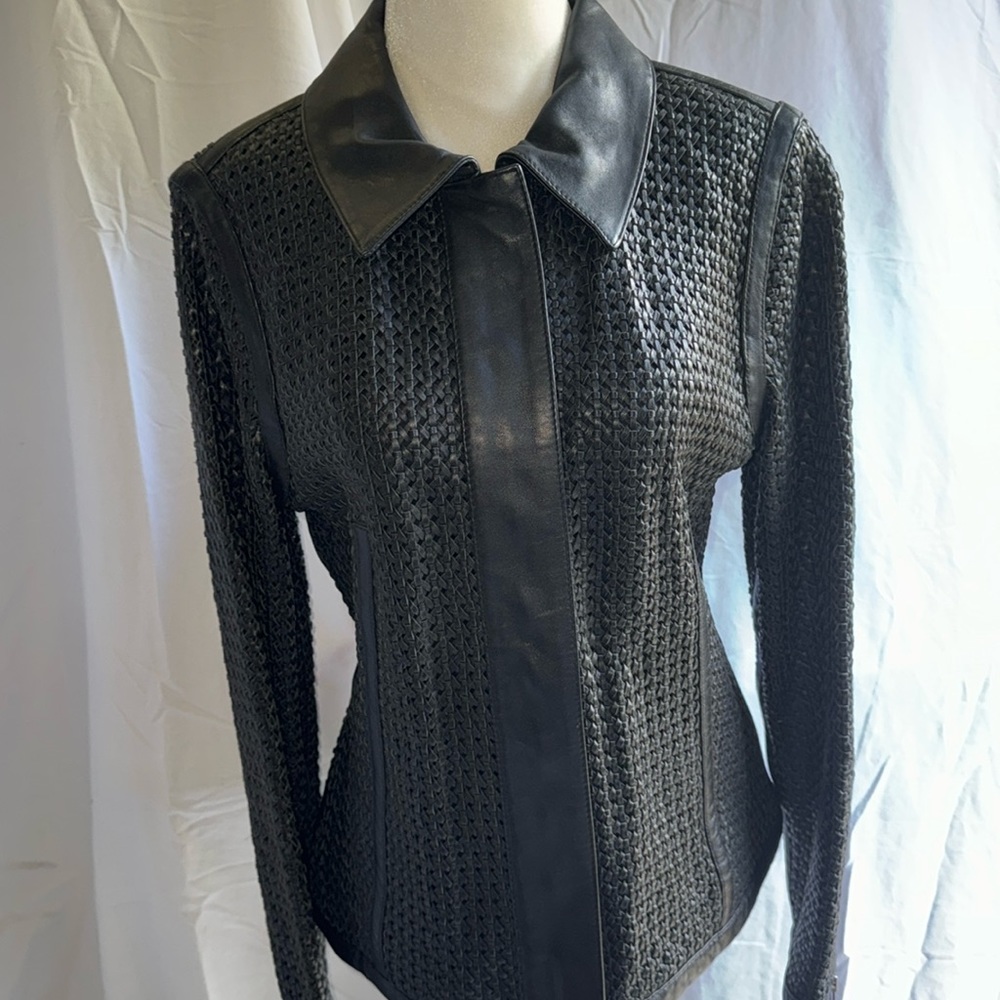 Rare Blue Ice woven leather jacket!